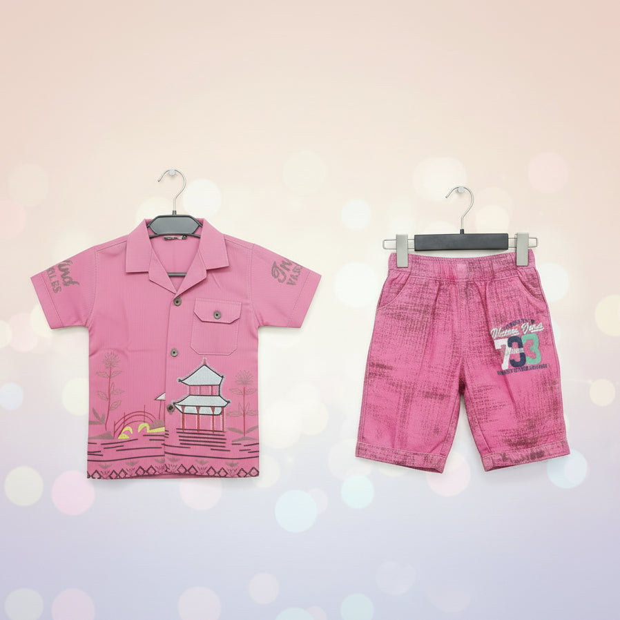 Kids Premium Shirt-Pant & Soft Sandal Set