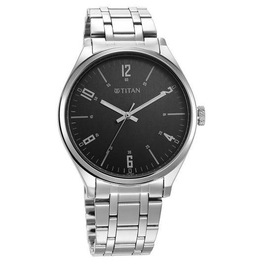 Analog Grey Dial Stainless Steel Strap Watch