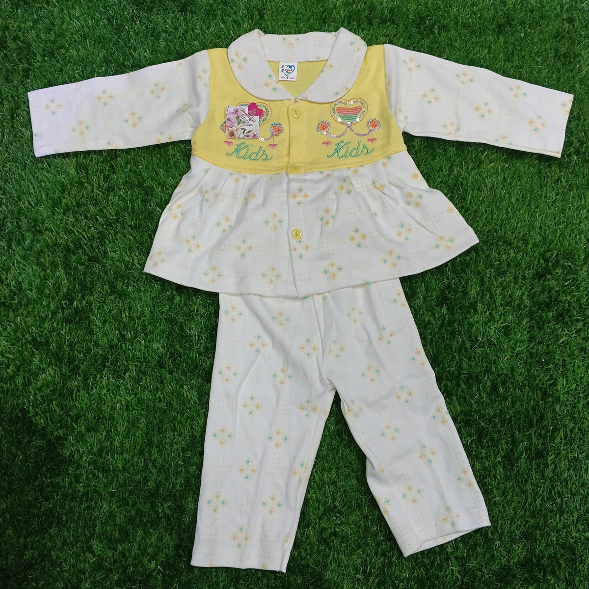 All-Season Geometric and Kids Design Top with Pants