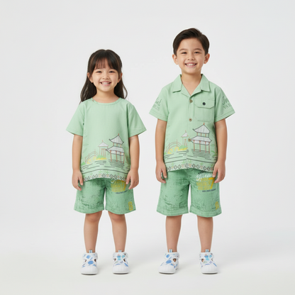 Kids Premium Shirt-Pant & Soft Sandal Set