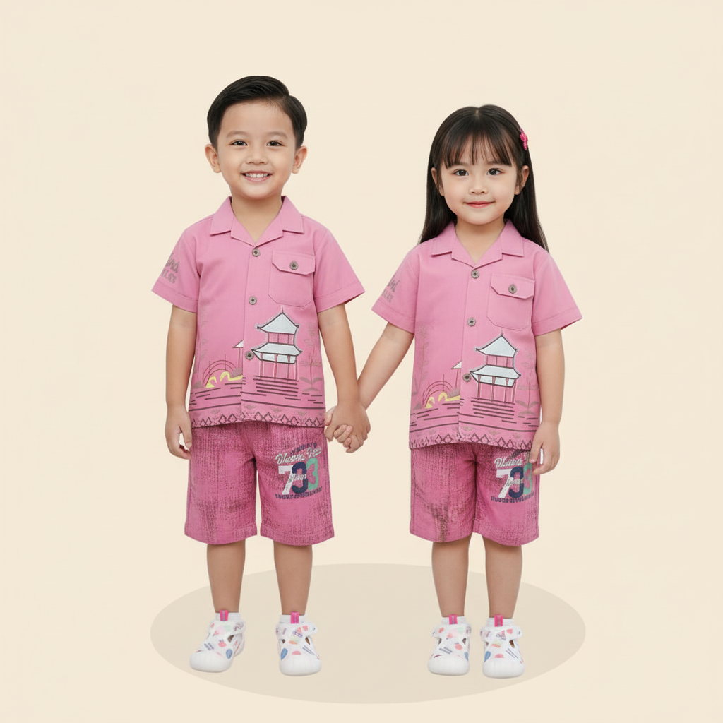 Kids Premium Shirt-Pant & Soft Sandal Set