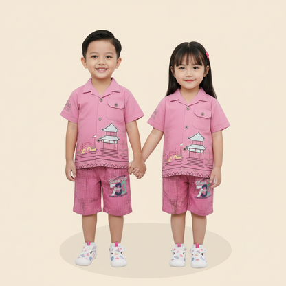 Kids Premium Shirt-Pant & Soft Sandal Set