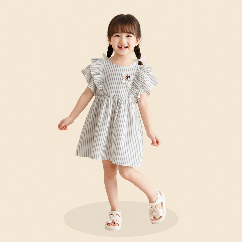 Korean Style Bow-Knot Summer Dress & China Butterfly Princess Shoes