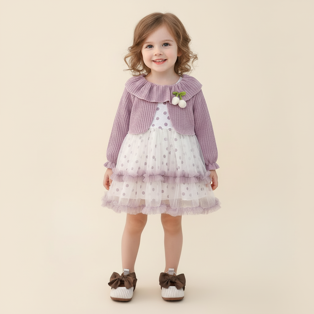 Modern Texture Baby Suit & Royal Non-Slip Shoes Combo