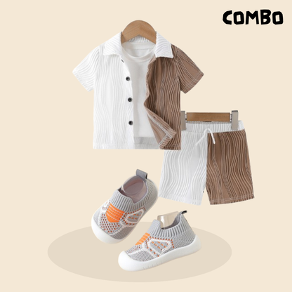 Stylish Outfit & Soft Sole Toddler Shoes Combo