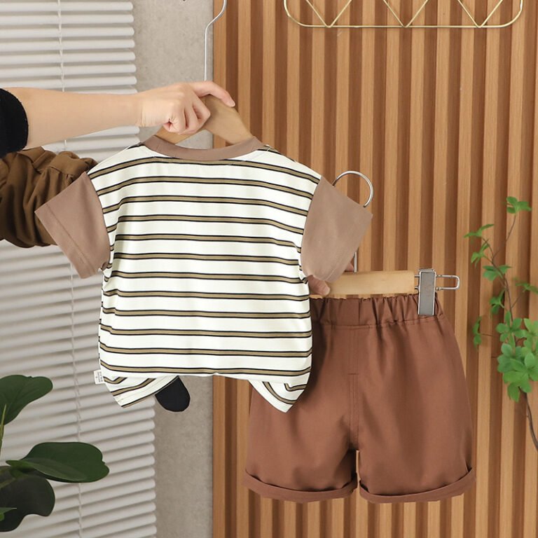 Handsome Western Style Baby 3D Cartoon Summer Set