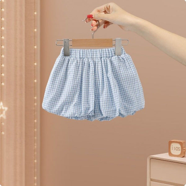 Baby Girl Puff Sleeve Top & Lantern Shorts Set