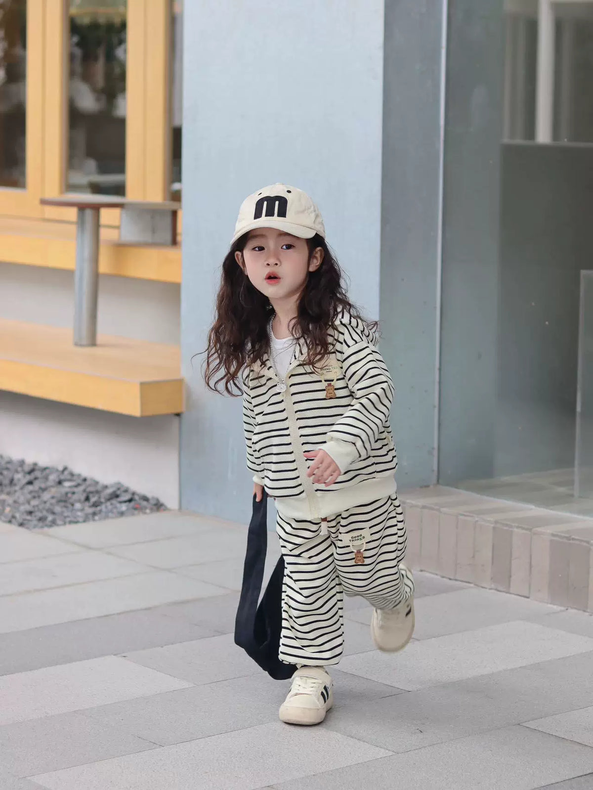 Winter Casual Hooded Striped Kids Coat & Pants