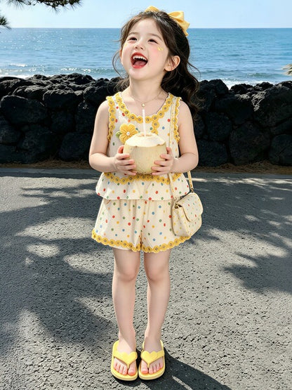 Girls' Korean-Style Children's Fashionable Two-Piece Set