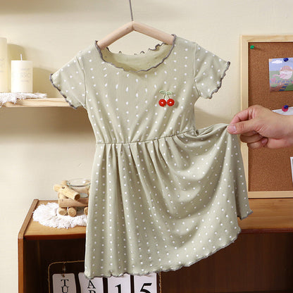 Premium Ice Silk Korean Style Summer Princess Dress