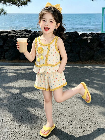 Girls' Korean-Style Children's Fashionable Two-Piece Set