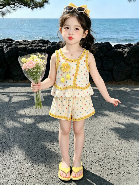 Girls' Korean-Style Children's Fashionable Two-Piece Set