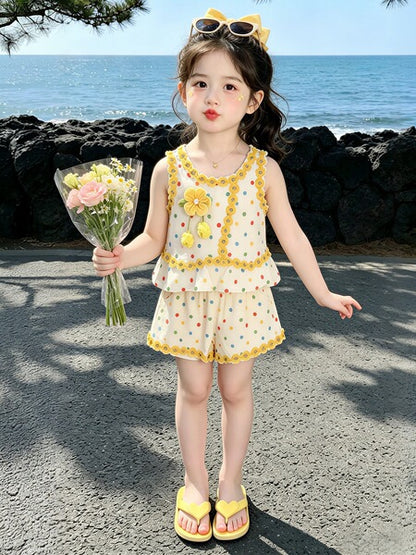 Girls' Korean-Style Children's Fashionable Two-Piece Set