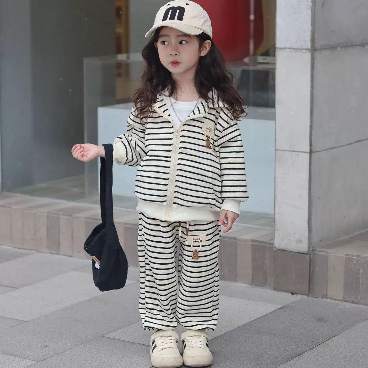 Winter Casual Hooded Striped Kids Coat & Pants