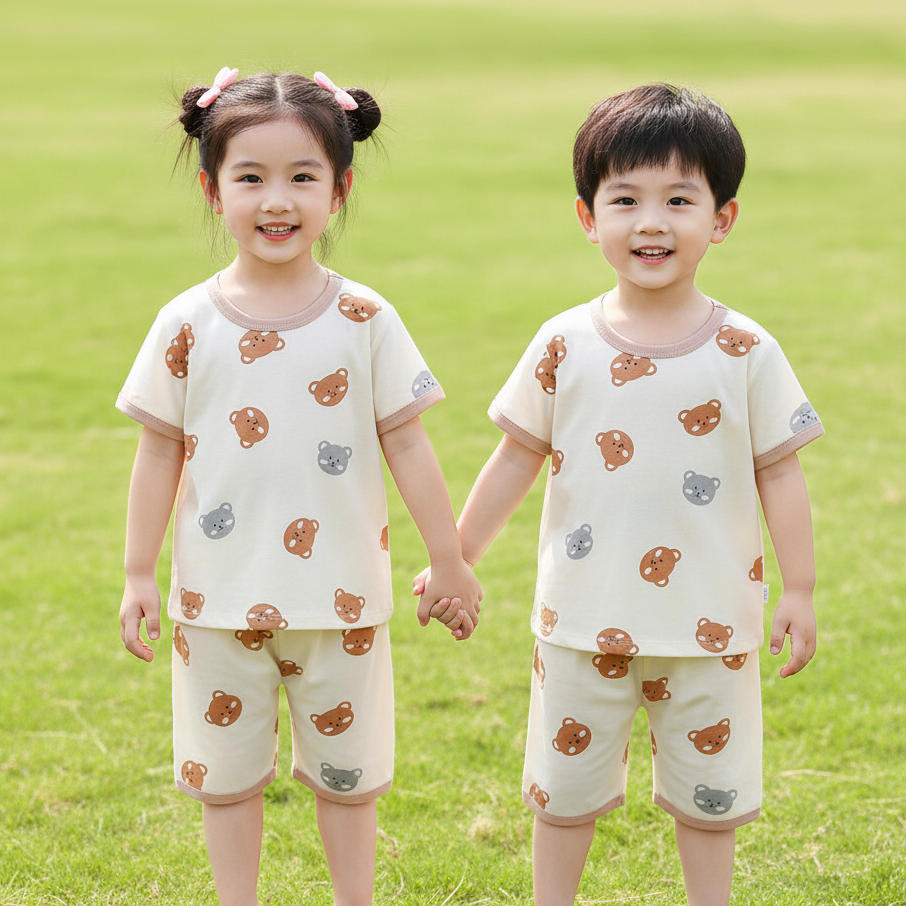 Kids' Soft Cotton Two-Piece Set (Boy & Girl)