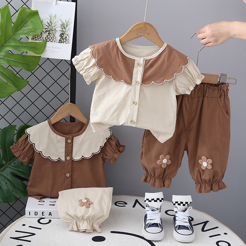 Baby Casual Lace Two-Piece Summer Suit