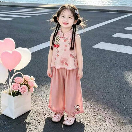 New Style Girls' Outfit_ Sleeveless Set for Girls, Trendy  Fashion
