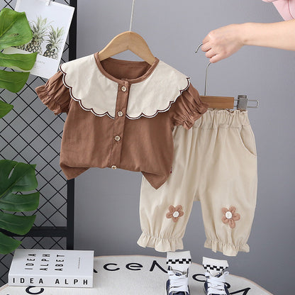 Baby Casual Lace Two-Piece Summer Suit