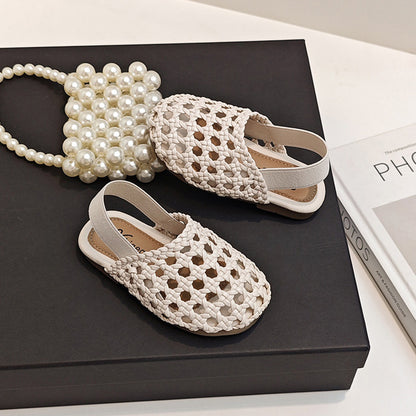 Korean Style Woven Soft-Soled Princess Summer Sandals