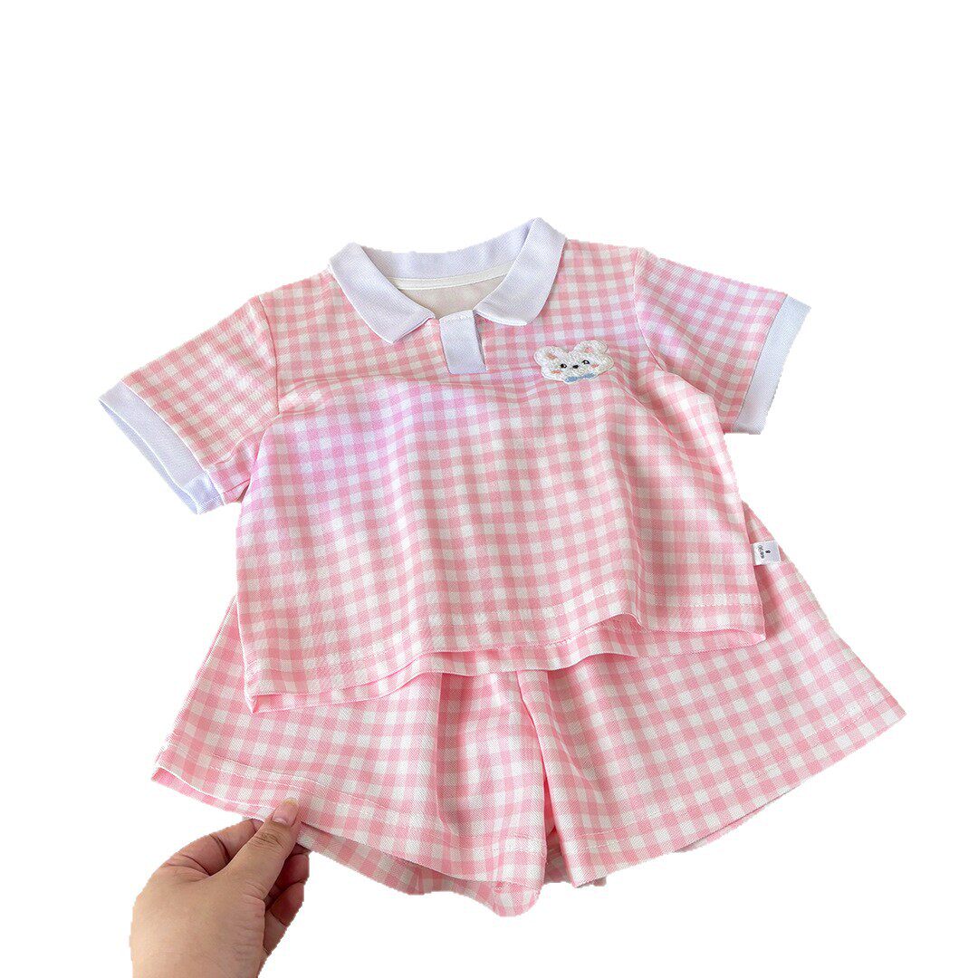 Premium Chinese Imported Kids Plaid Polo Set