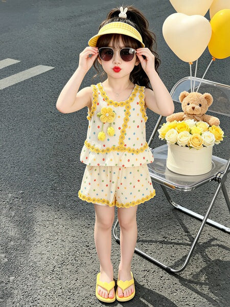 Girls' Korean-Style Children's Fashionable Two-Piece Set