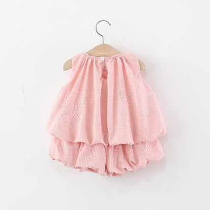 Girls Cute Bow Vest & Shorts Set
