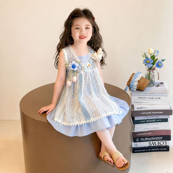 Girls' Bohemian Dress and Hat Set