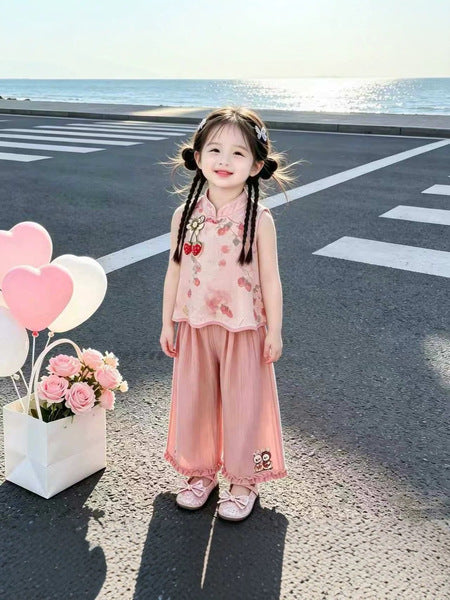New Style Girls' Outfit_ Sleeveless Set for Girls, Trendy  Fashion