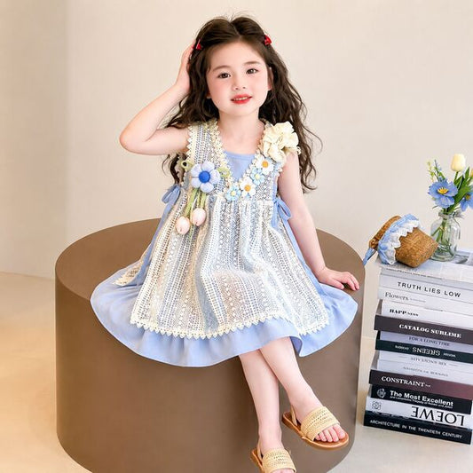 Girls' Bohemian Dress and Hat Set