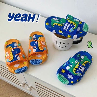 Children's Cartoon Dinosaur Soft Sole Summer Slippers