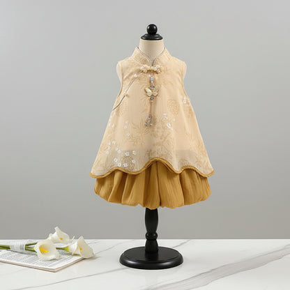 Baby Girl New Chinese Style Jacquard Two-Piece Set