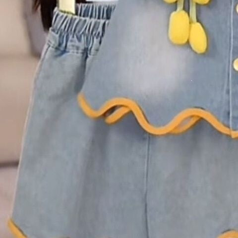 Korean Style Baby Bow Lace Vest Two-Piece Set