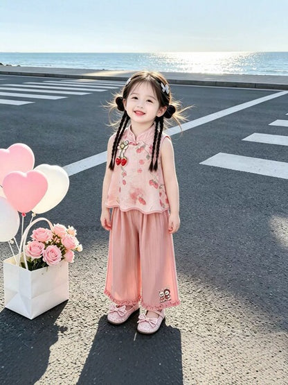 New Style Girls' Outfit_ Sleeveless Set for Girls, Trendy  Fashion