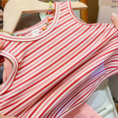 Premium Chinese Imported Girls Trendy Summer Vest Set
