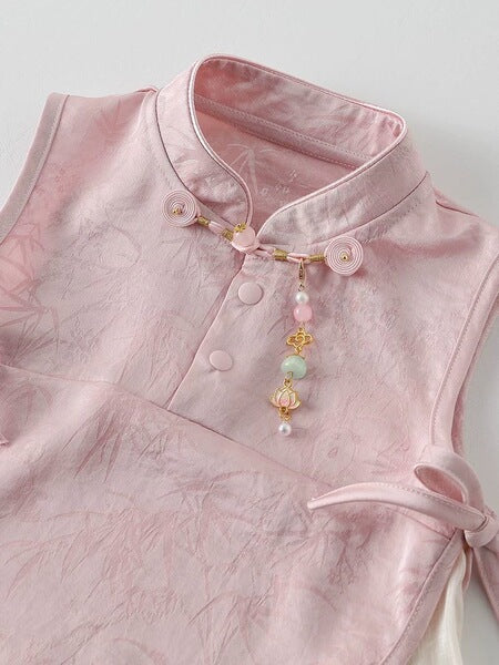 Sleeveless Floral Cheongsam Dress