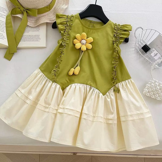 Flower Edge Stitching Princess Dress