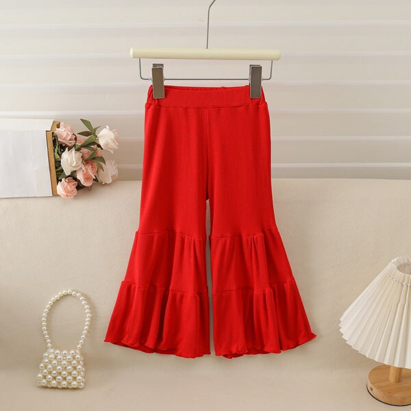 Baby Girl Floral Chiffon Ruffle Top & Bootcut Pants Set