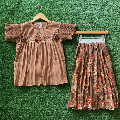 Premium Girls Floral Skirt and Top Set - China Import with Pant
