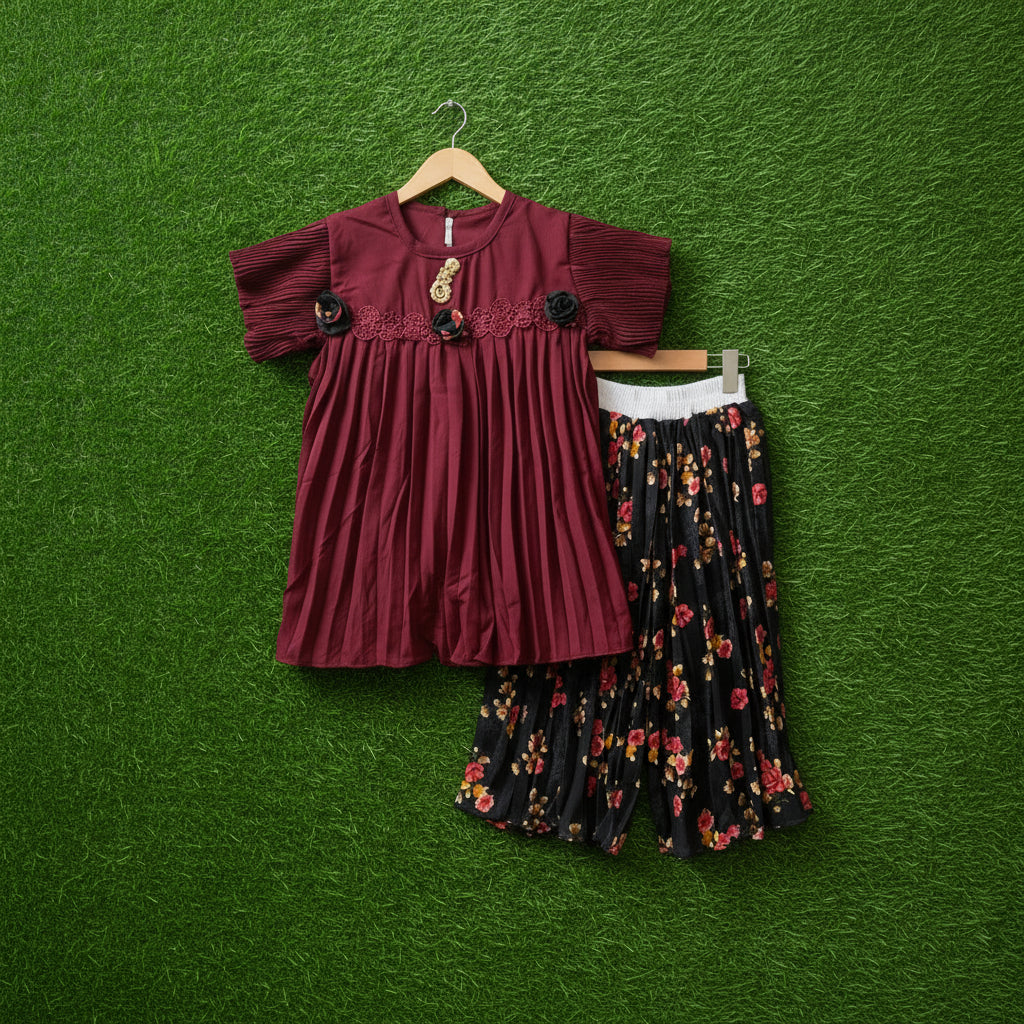 Premium Girls Floral Skirt and Top Set - China Import with Pant