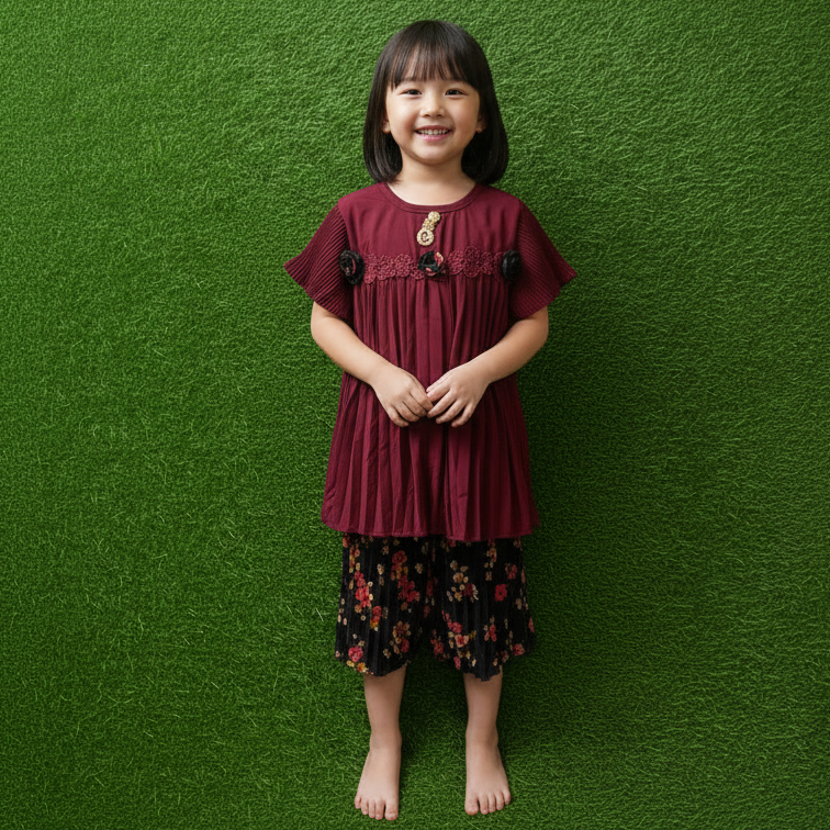 Premium Girls Floral Skirt and Top Set - China Import with Pant