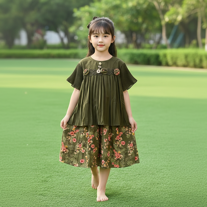 Premium Girls Floral Skirt and Top Set - China Import with Pant