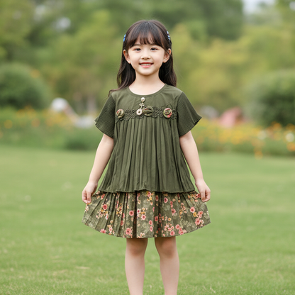 Premium Girls Floral Skirt and Top Set - China Import with Pant