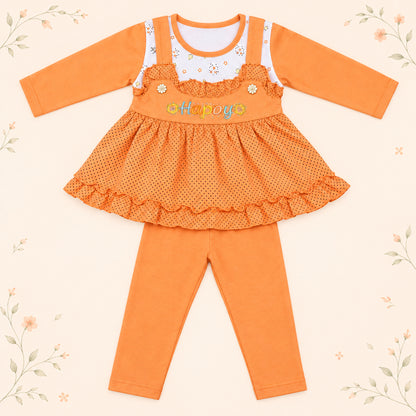 All-Season Floral Flying Sleeve Top with Pants