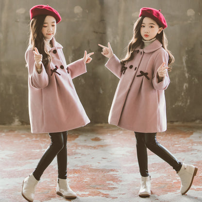 Winter Stylish Bow Decorated Long Coat
