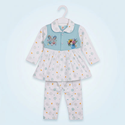 All-Season Floral and Heart Design Top with Pants