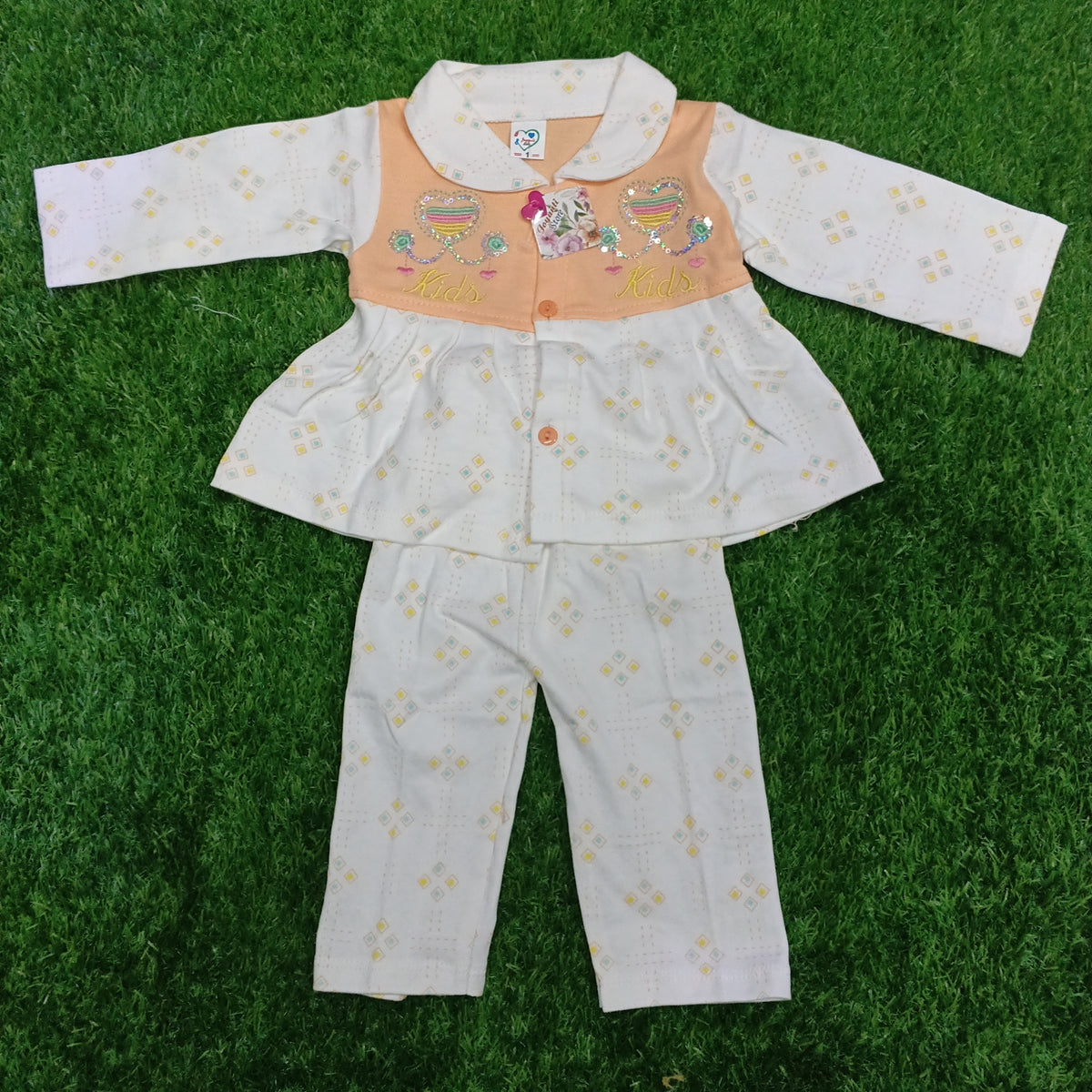 All-Season Geometric and Kids Design Top with Pants
