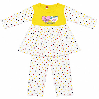 All-Season Polka Dot Full Sleeve Top with Pants