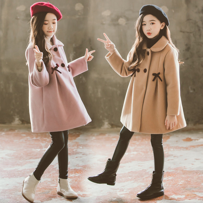Winter Stylish Bow Decorated Long Coat