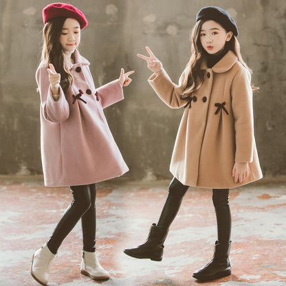 Winter Stylish Bow Decorated Long Coat