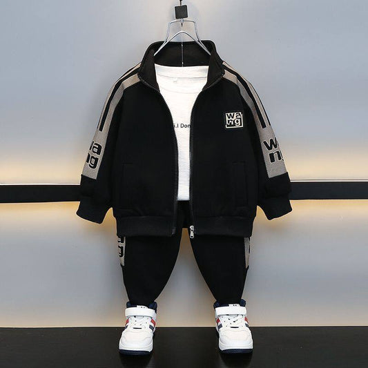 Boys Checkered Polo Collar Shirt with Pants